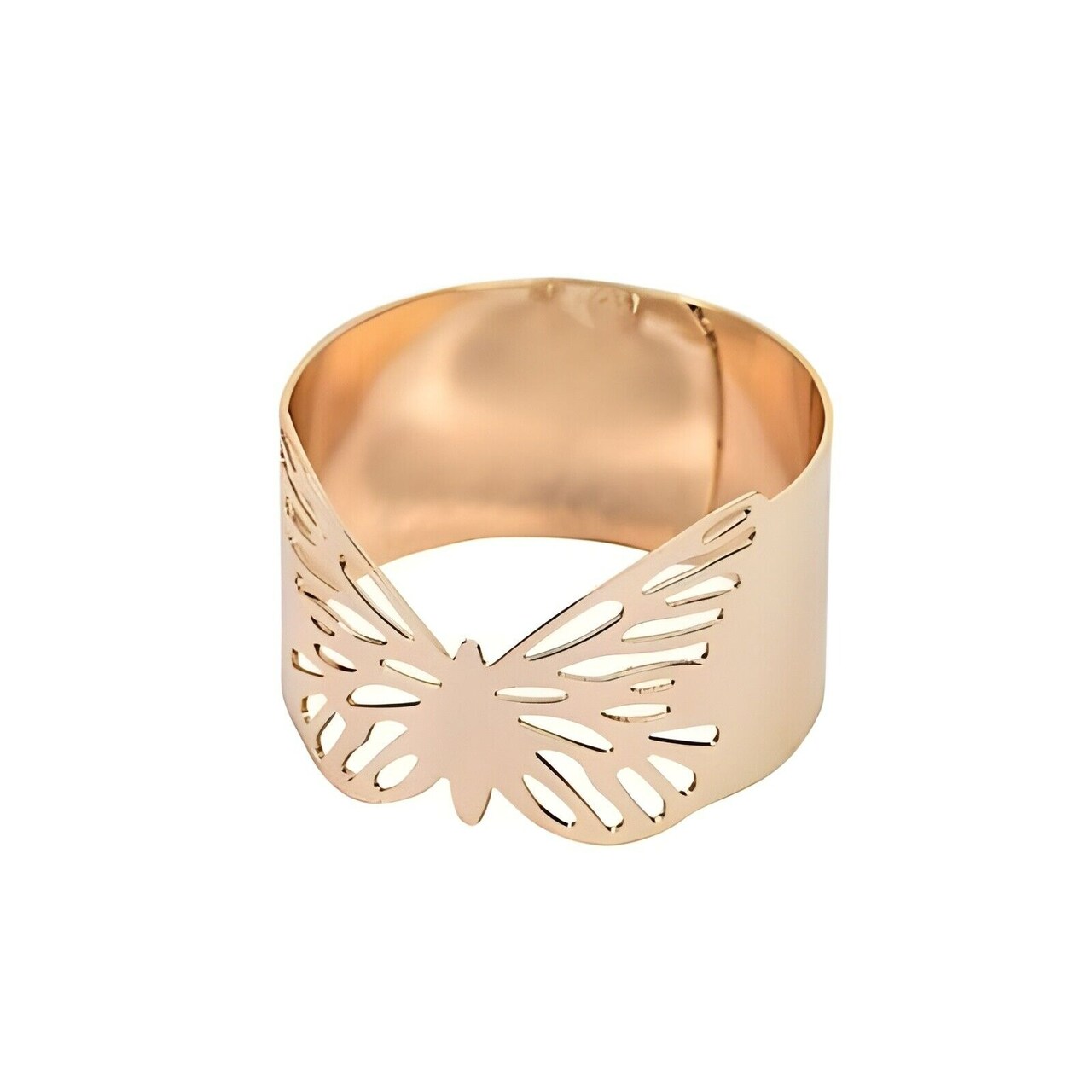 5 Metallic Gold Butterfly Napkin Rings Wedding Party Events Decorations Supplies